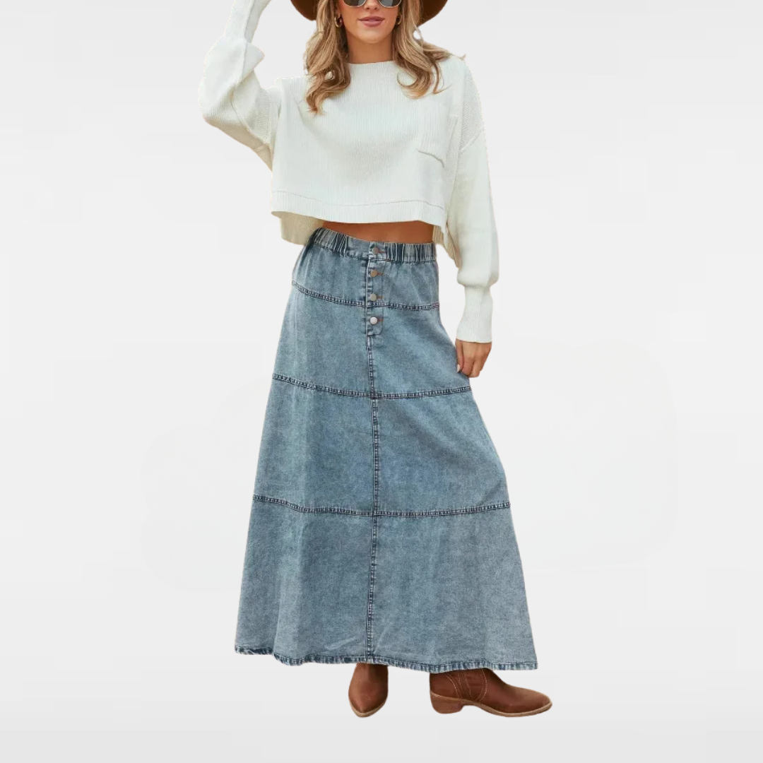 HAILEY | BOHEMINA LONG DENIM SKIRT