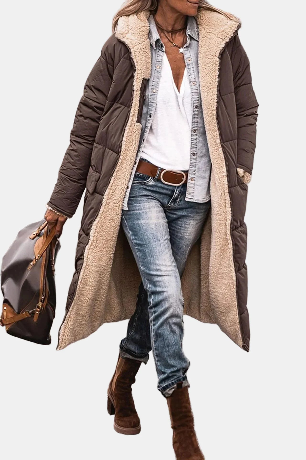 Valeria | Luxe Reversible Sherpa Coat