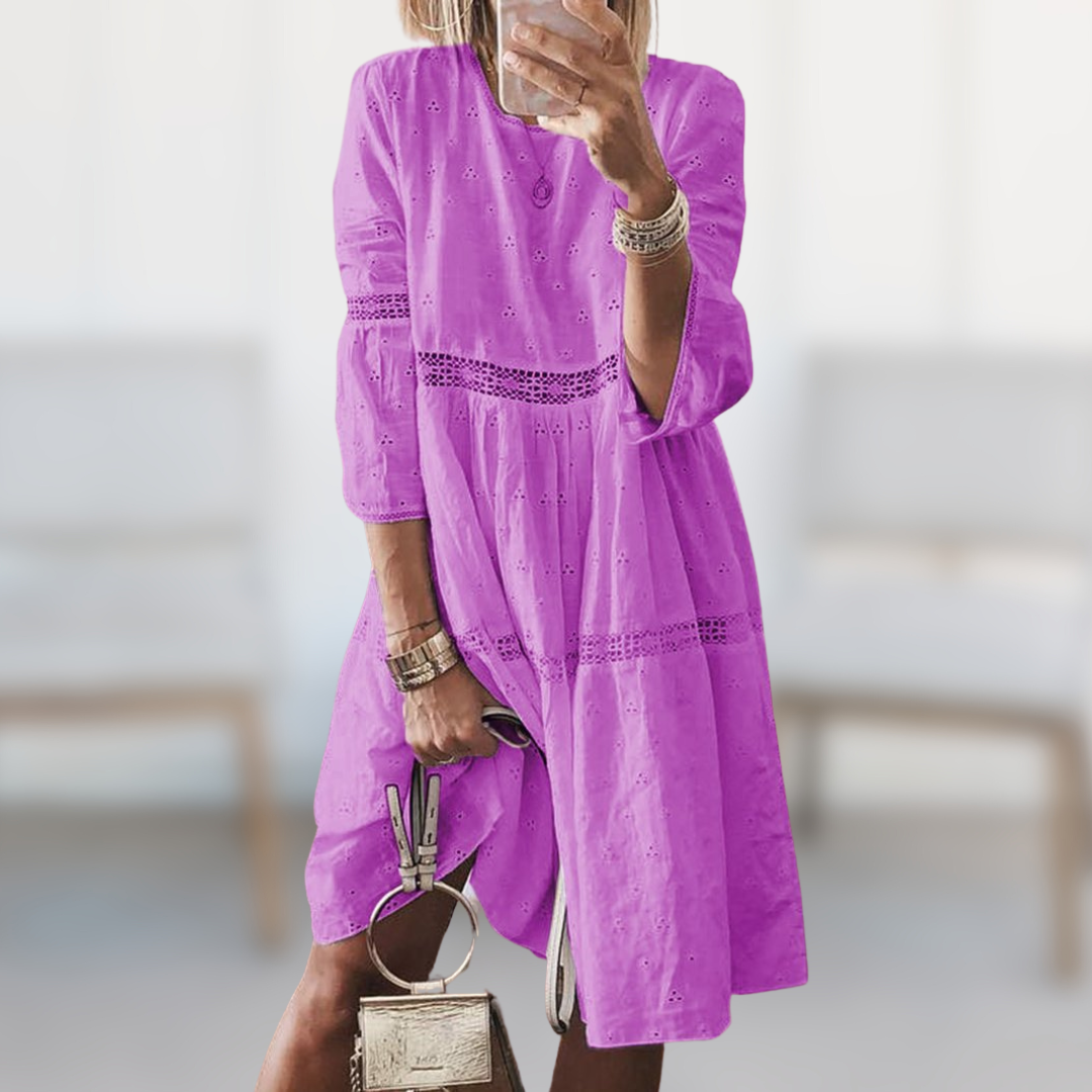 CORA | EMBROIDERED SUMMER LACE DRESS