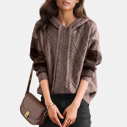 Babs | Cable Knit Hoodie Sweater