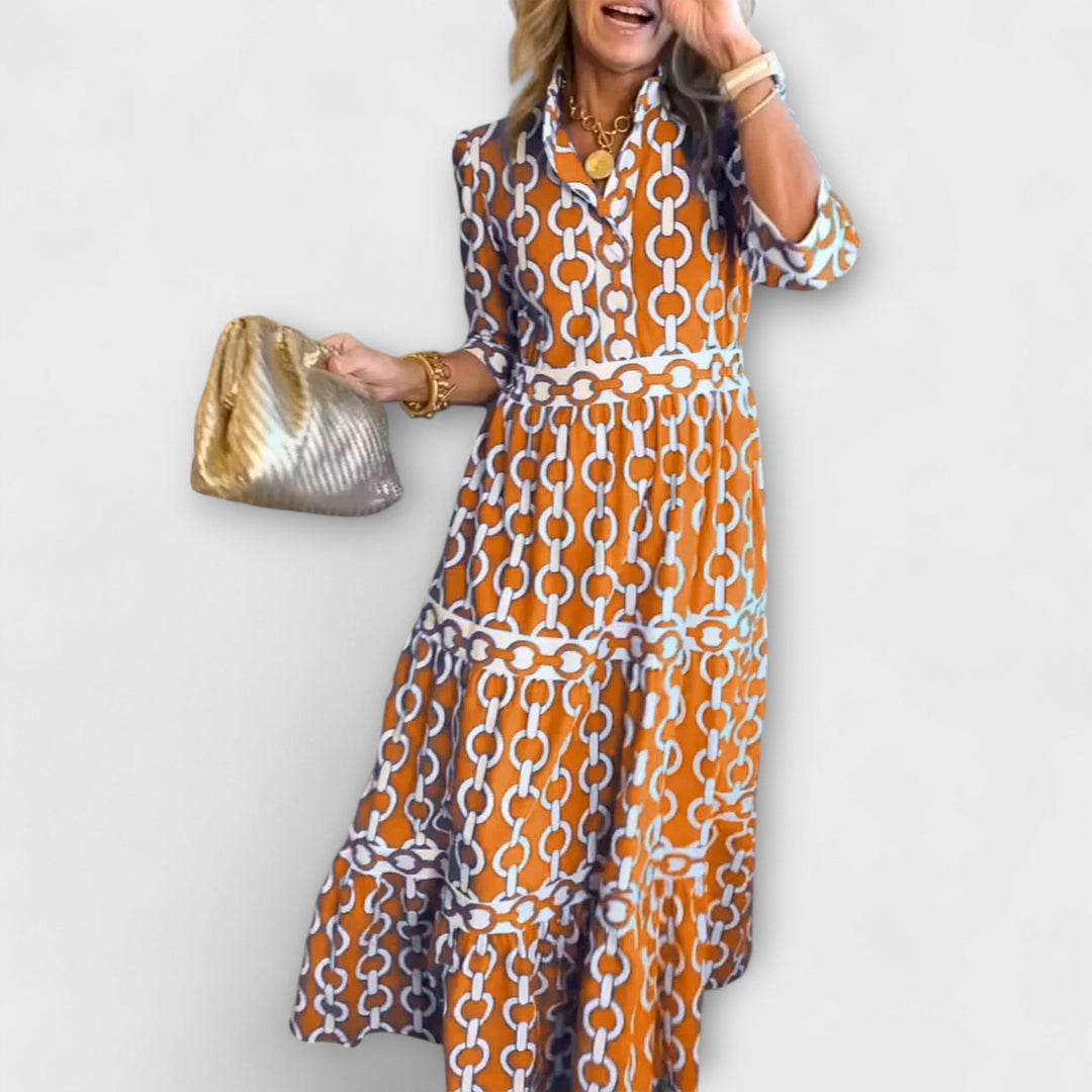 Seraphine | Collared shirt maxi layered dress