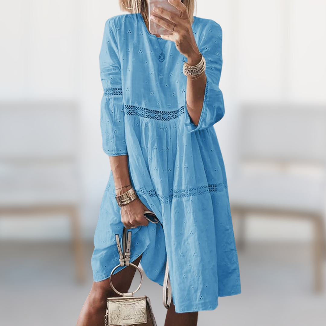 CORA | EMBROIDERED SUMMER LACE DRESS