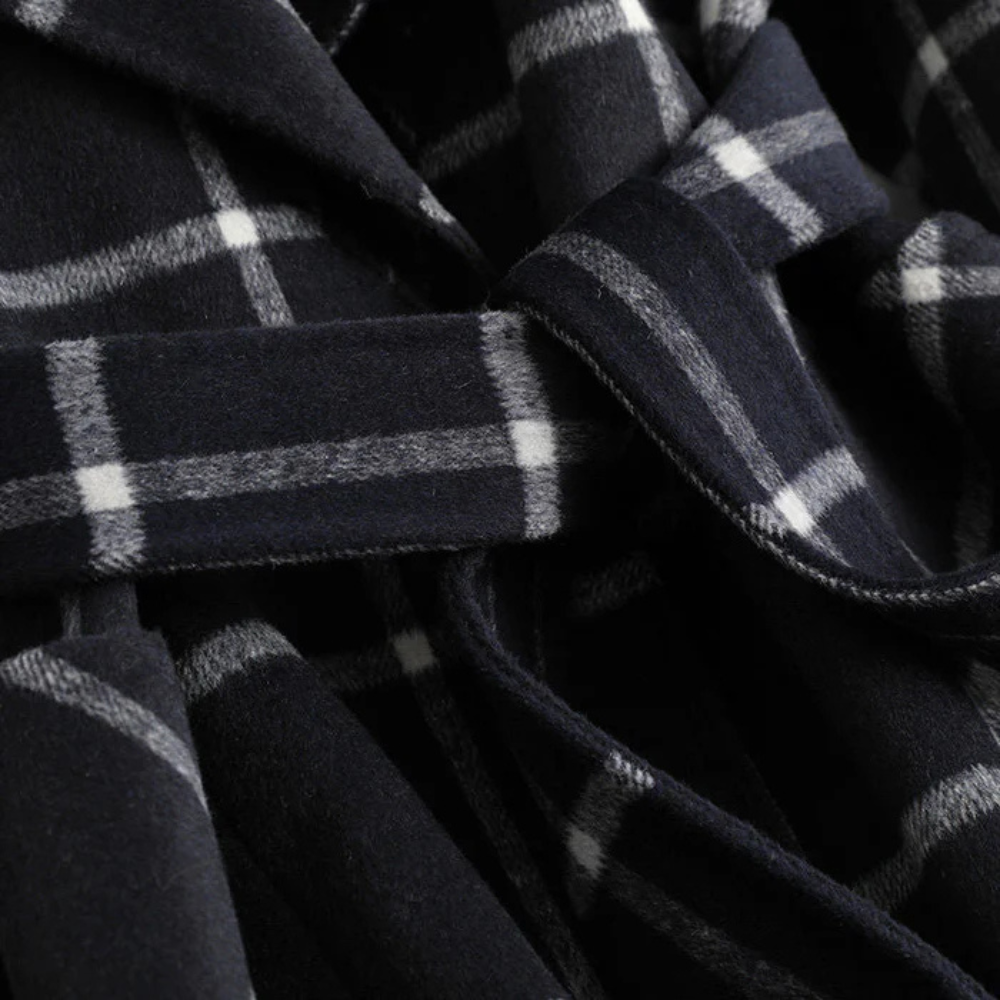 Elise | Classic Checkered Wool Coat