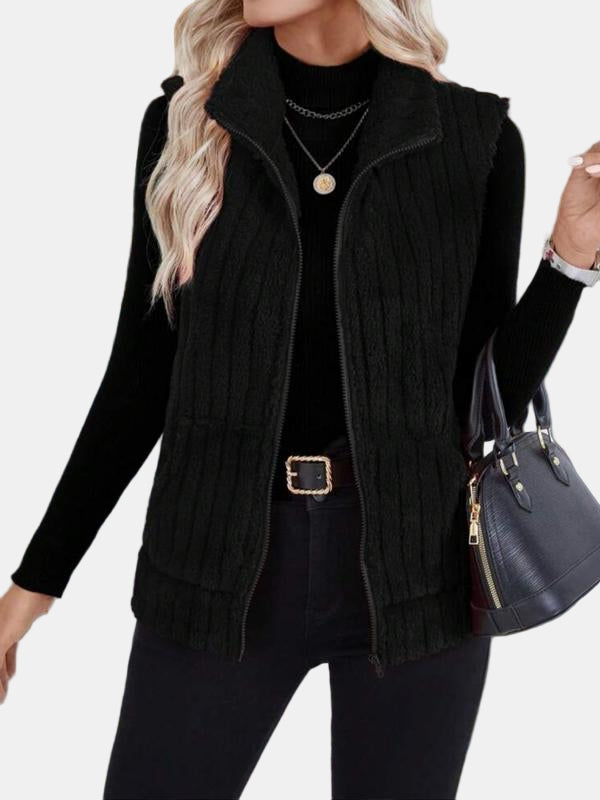 Farah | Ribbed Fleece Vest