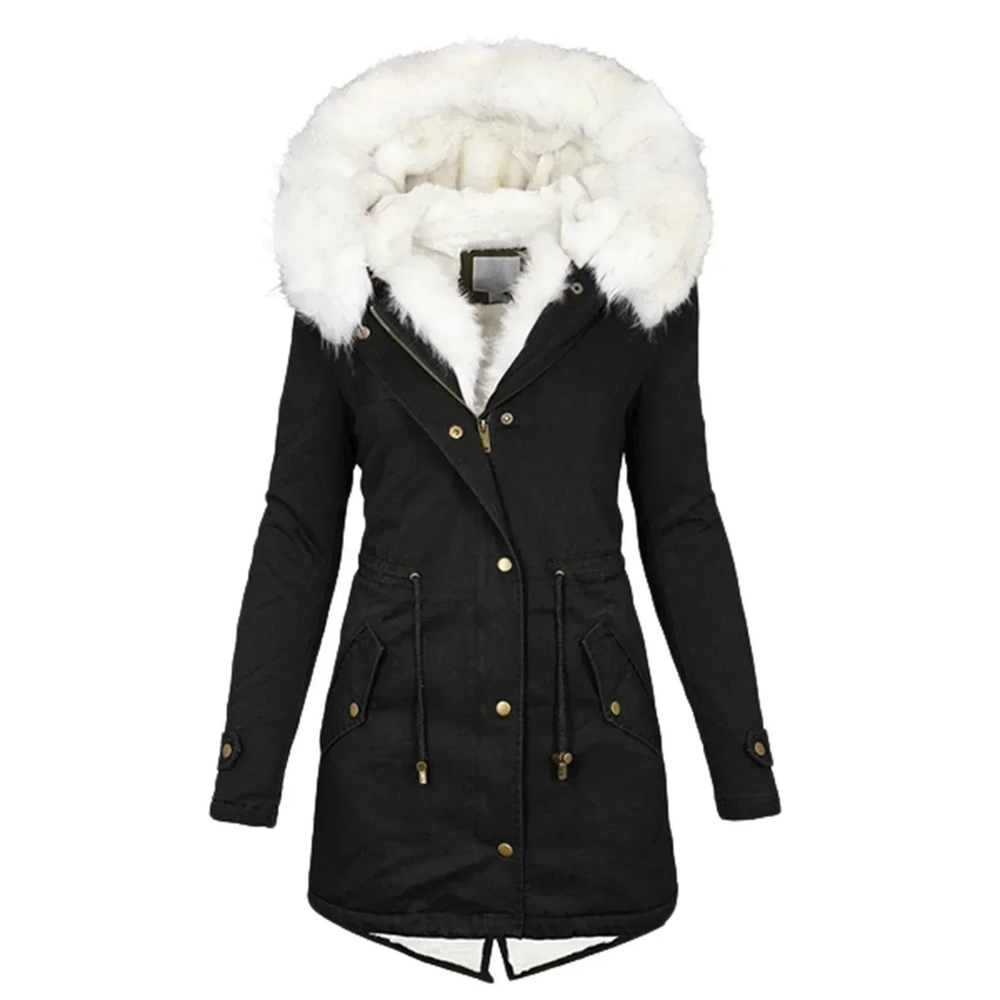 Noelle | Elegant Hooded Velvet Coat