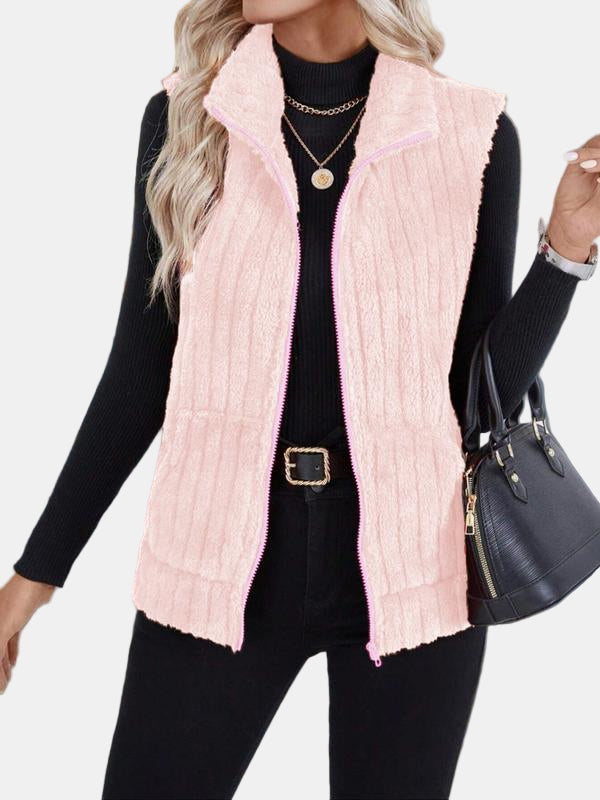Farah | Ribbed Fleece Vest