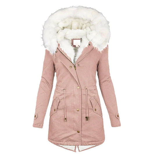 Noelle | Elegant Hooded Velvet Coat